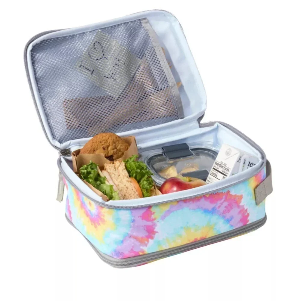 L.L.Bean Expandable Kids Multi Tie Dye Zip Around Adjustable Lunch Box GBO3350
